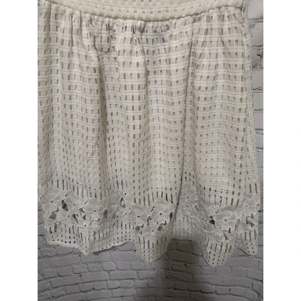 Blue Rain White Lace Cutout Midi Skirt Size Medium - Picture 2 of 9